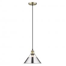  3306-M AB-CH - Orwell 10" Wide Medium Pendant in Aged Brass with Chrome